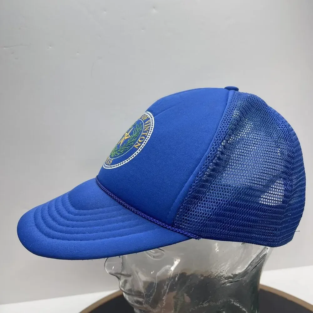 VTG Village of‎ Vinton Texas Snapback Hat Blue Trucker Cap Mesh Rope Foam Front